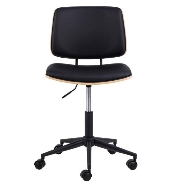 Fotel biurowy Owen czarny/ dąb - ACTONA